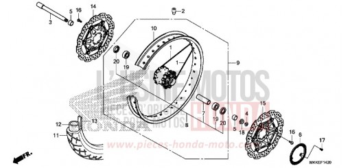 FRONT WHEEL CRF1000A2K de 2019